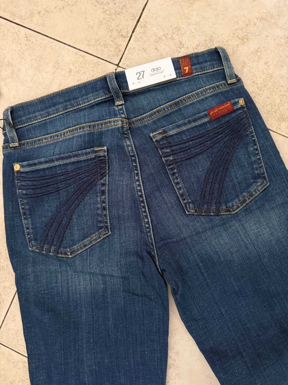 7 For All Mankind Dark Indigo Wide Leg Jeans
